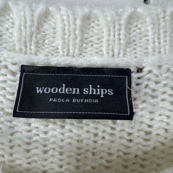Wooden Ships Be Kind Sweater S/M Wool Mohair Knit Cream Delicate Lightweight - Picture 5 of 14